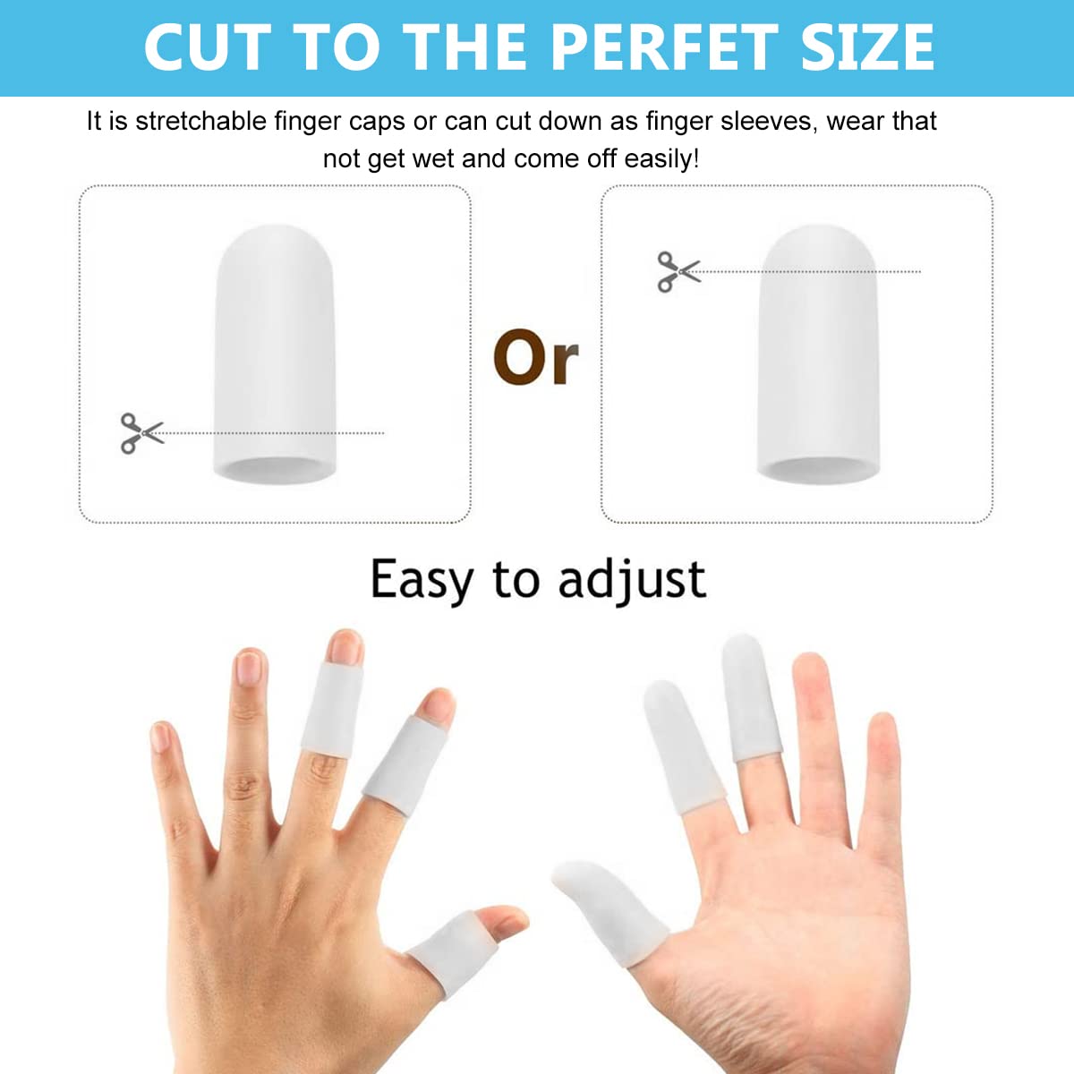 MAYCREATE 10pcs finger protection, Gel Finger Support Protector Gloves, Gel Finger Cots/Covers for Trigger Finger Hand Eczema Finger Cracking Finger Arthritis, White MAYCREATE 10pcs finger protection, Gel Finger Support Protector Gloves, Gel Finger Cots/Covers for Trigger Finger Hand Eczema Finger Cracking Finger Arthritis, White